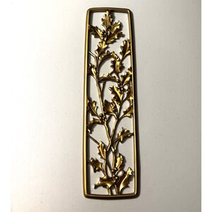 Vintage Christmas Dart Gold Holly Berries Wall Panel 1954 MCM Hollywood Regency